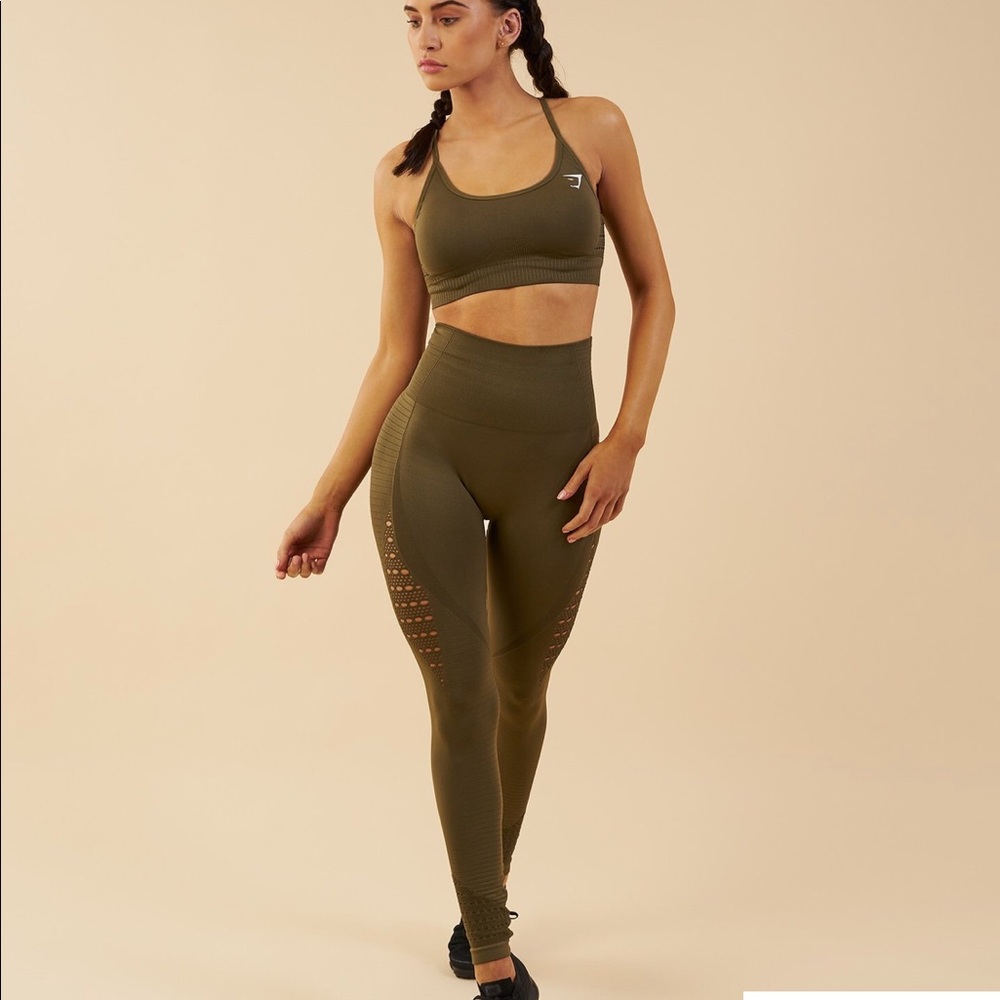 Gymshark energy seamless leggings in khaki